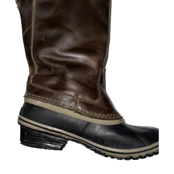 SOREL SLIMPACK RIDING TALL II EQUESTRIAN Brown Leather Riding Rain Boots US SZ 7 - Picture 4 of 14